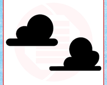 Fluffy Cloud SVG clipart Cricut cut files wall art decal stencil for Home decor Nursery baby room Digital download