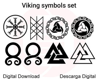 Viking symbols SVG Nordic norse protection magic talisman Troll cross Helm of Awe vector printable wall art decal cut file digital download