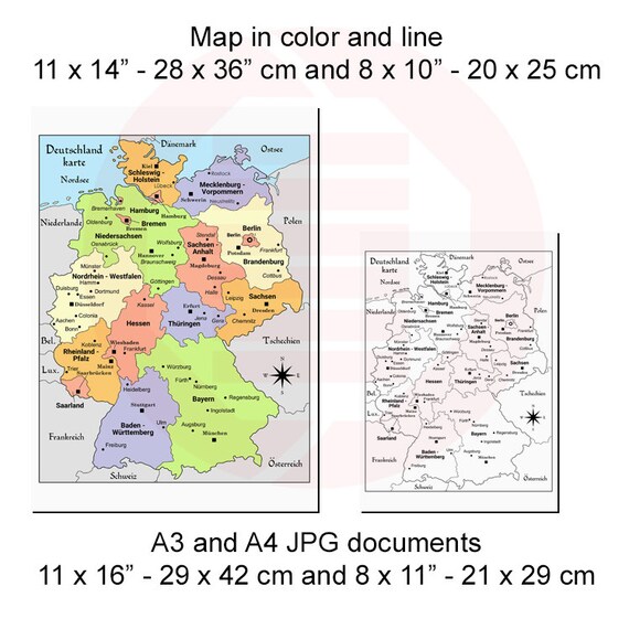 Coloring Map Cities Of Germany With Printable