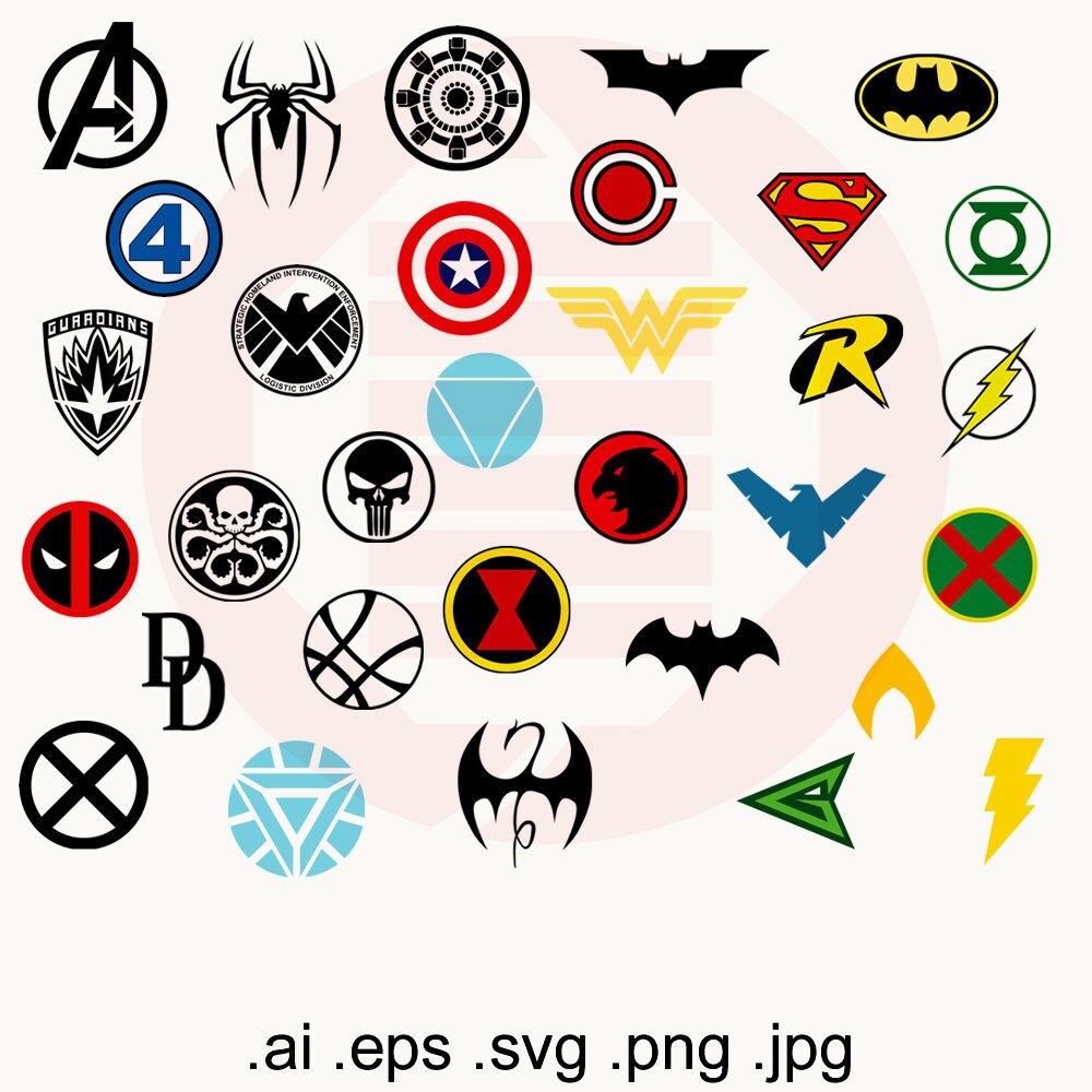 Superhelden Symbole Superhelden Symbole