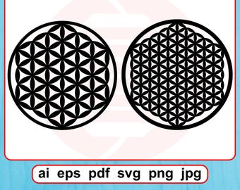 Flower of Life SVG vector cut files template Sacred Geometry decal Digital Download