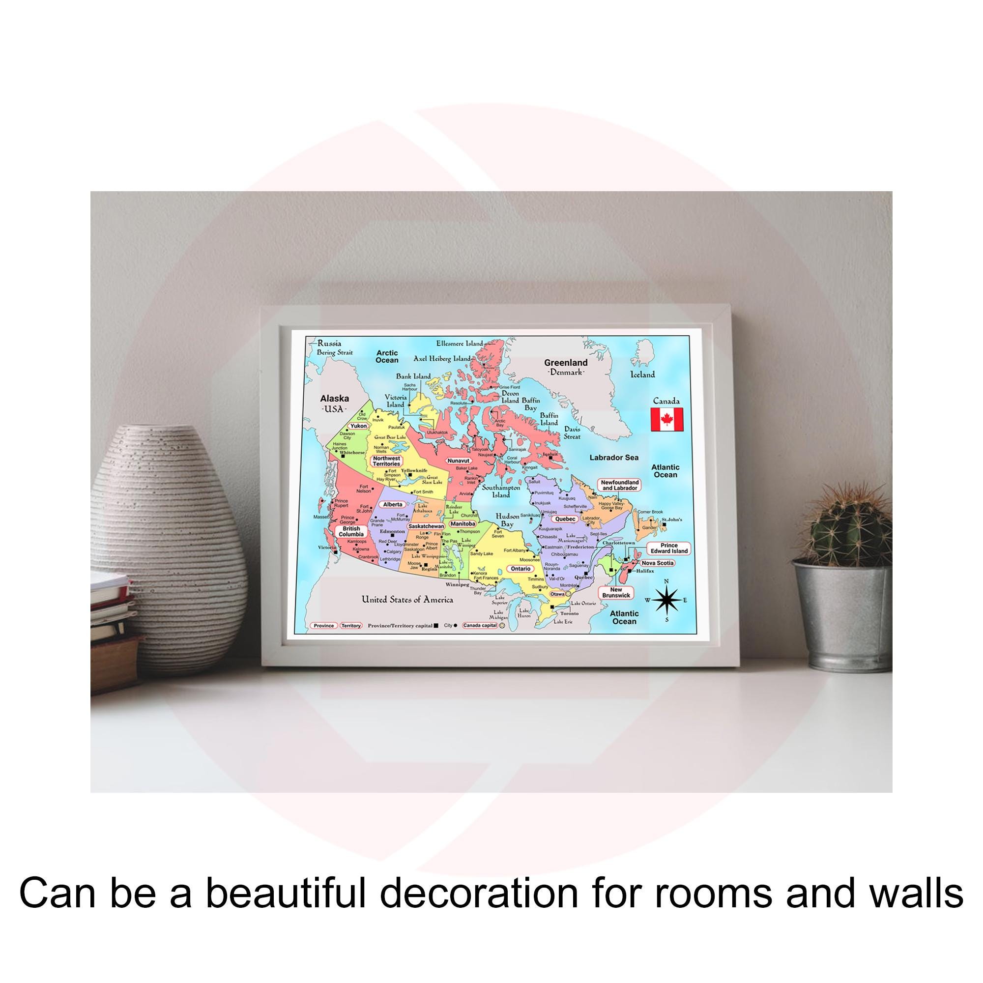 Canada Political Map Print Provinces and Cities Travel Plans School ...