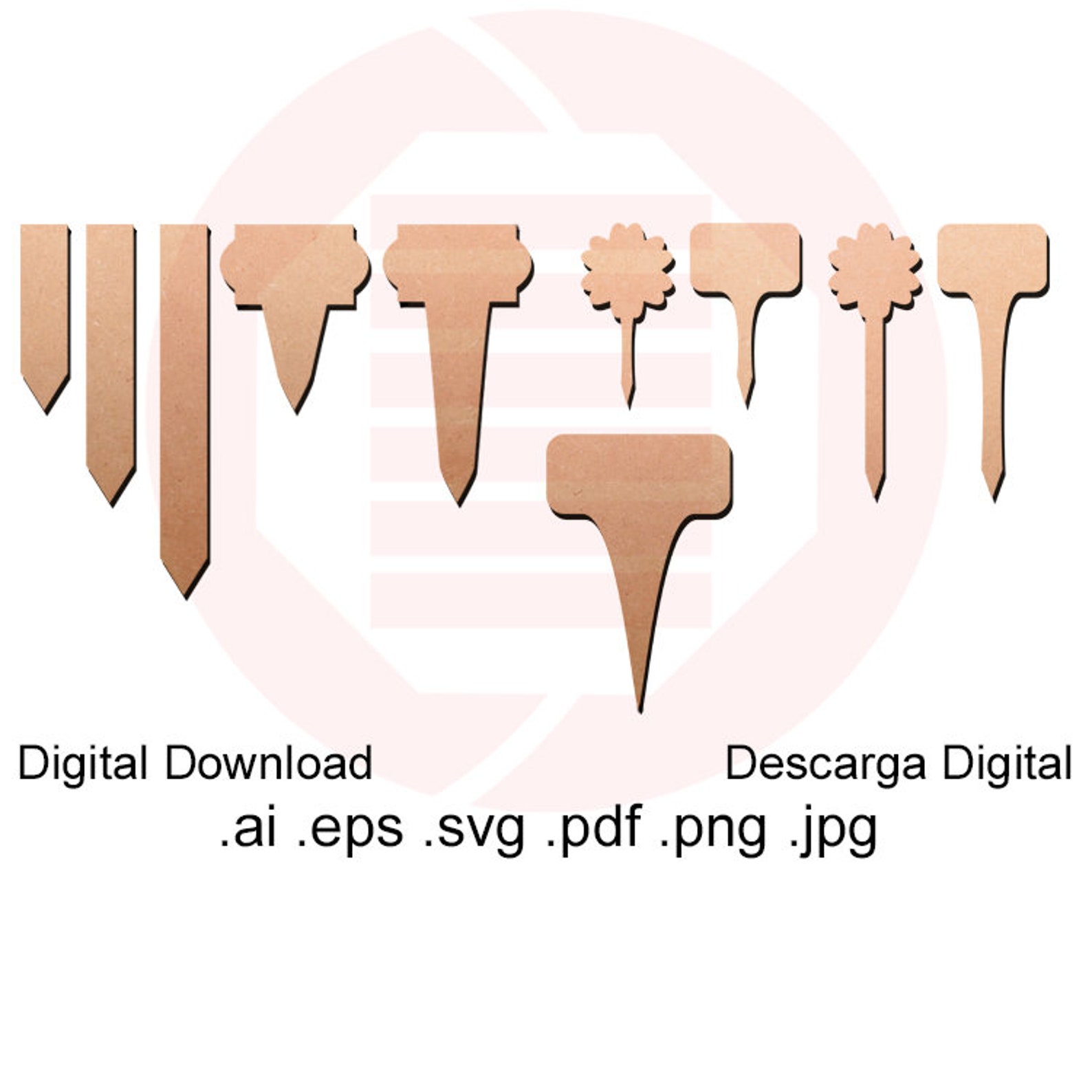 Laser cut file Plant labels vegetable stakes herb labes flower Etsy