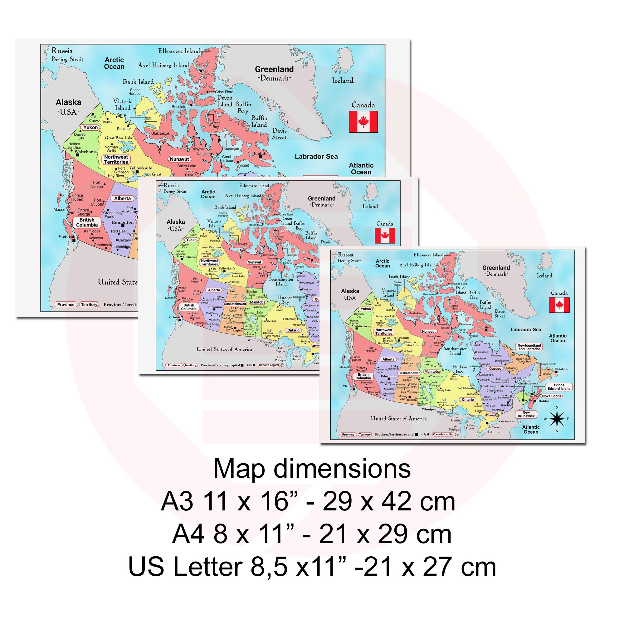 Canada Political Map Print Provinces and Cities Travel Plans School ...