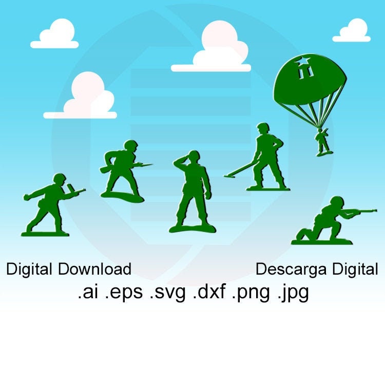 Download Green Army Men Svg Toy Soldier Svg Clipart Cloud Svg Cricut Etsy