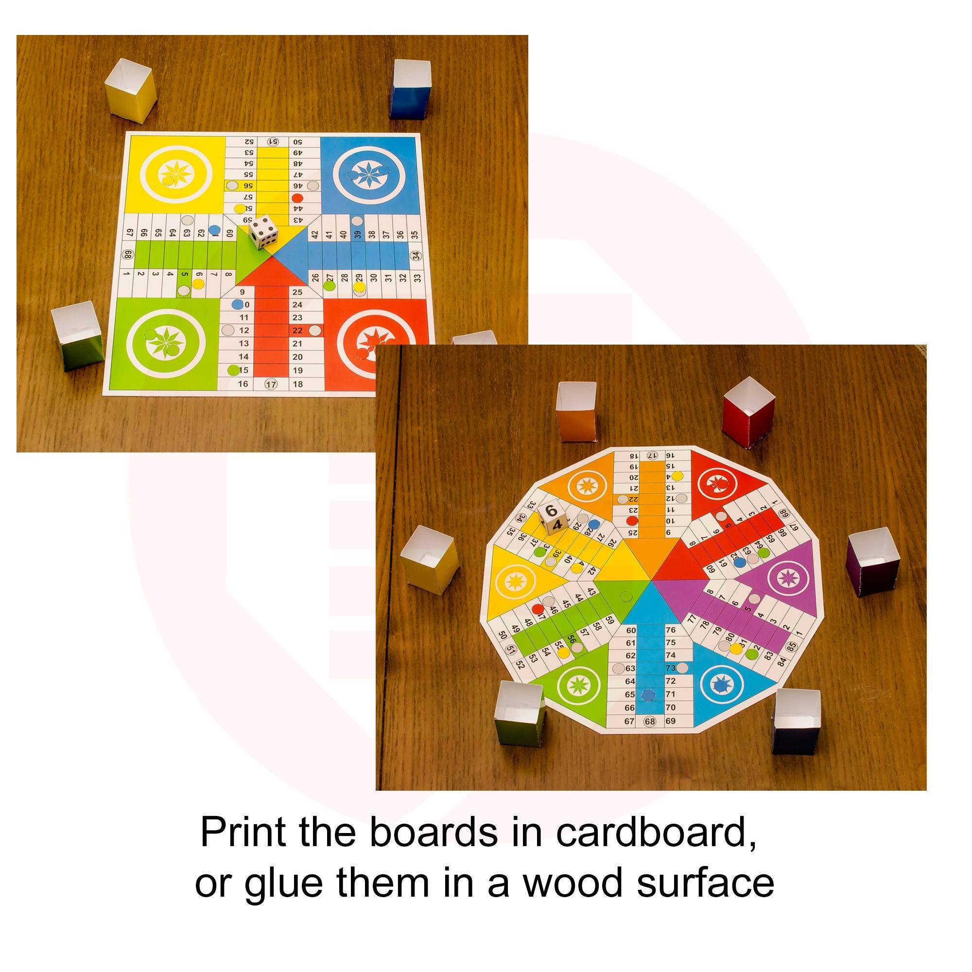 Printable Parcheesi Board Game Template JPG PDF Digital Download - Etsy