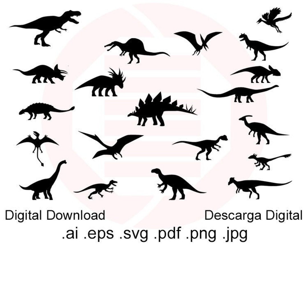 Dinosaur Silhouette SVG Cut Files Vector Animal Clipart Printable Wall dinosaur-silhouette-svg-cut-files-vector-animal-clipart-printable-wall