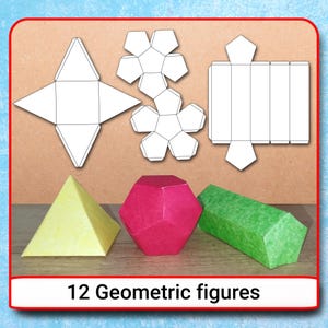 Printable Geometric Solids: DIY Polyhedron Templates for Montessori (JPG Download)