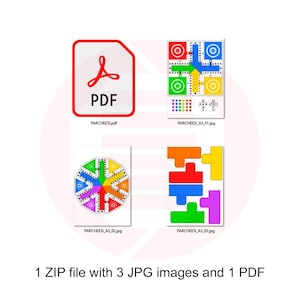 Printable Parcheesi Board Game Template JPG PDF Digital Download - Etsy