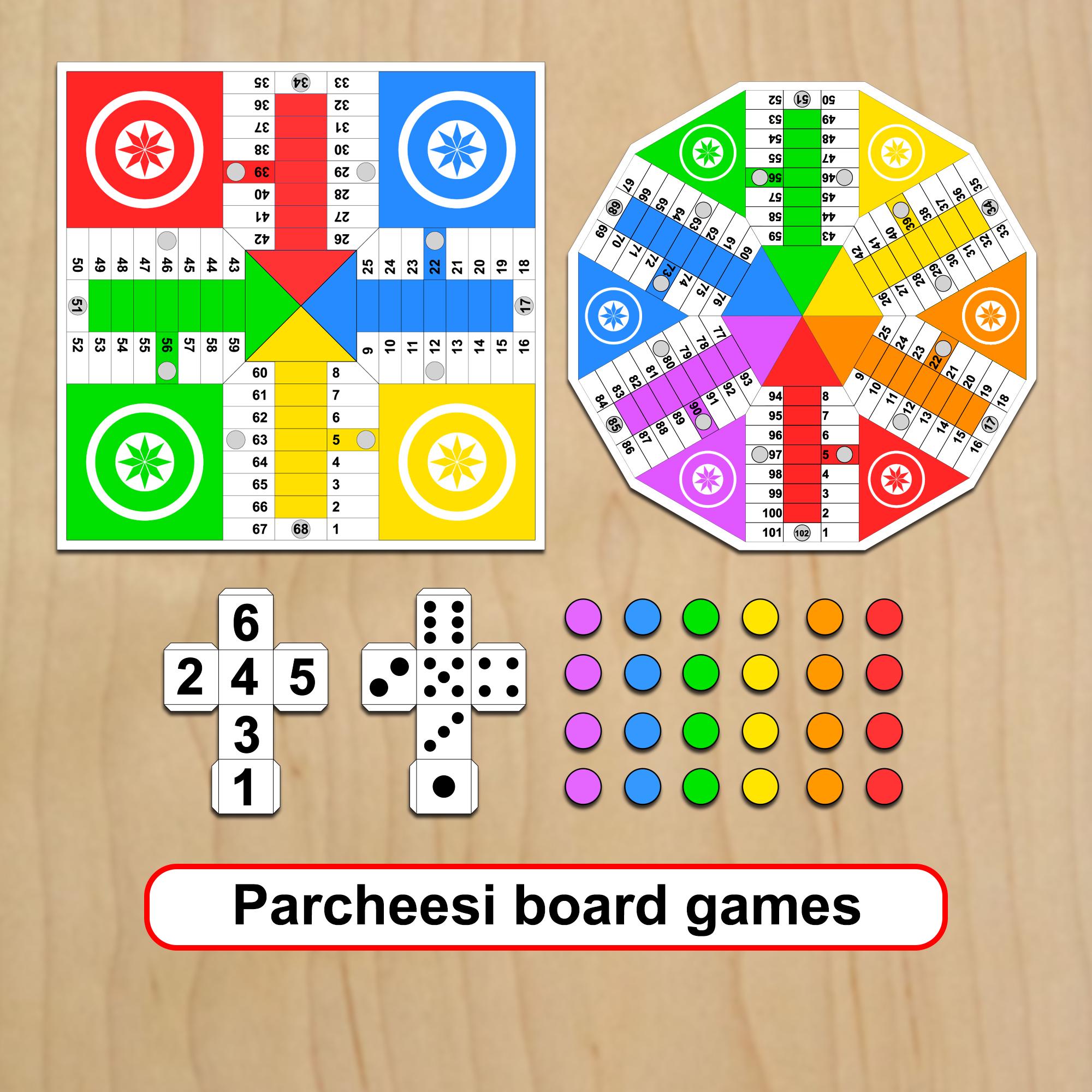 Printable Parcheesi Board Game Template JPG PDF Digital Download - Etsy
