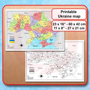 Mappa politica dell'Ucraina stampabile per il download digitale a casa e a scuola