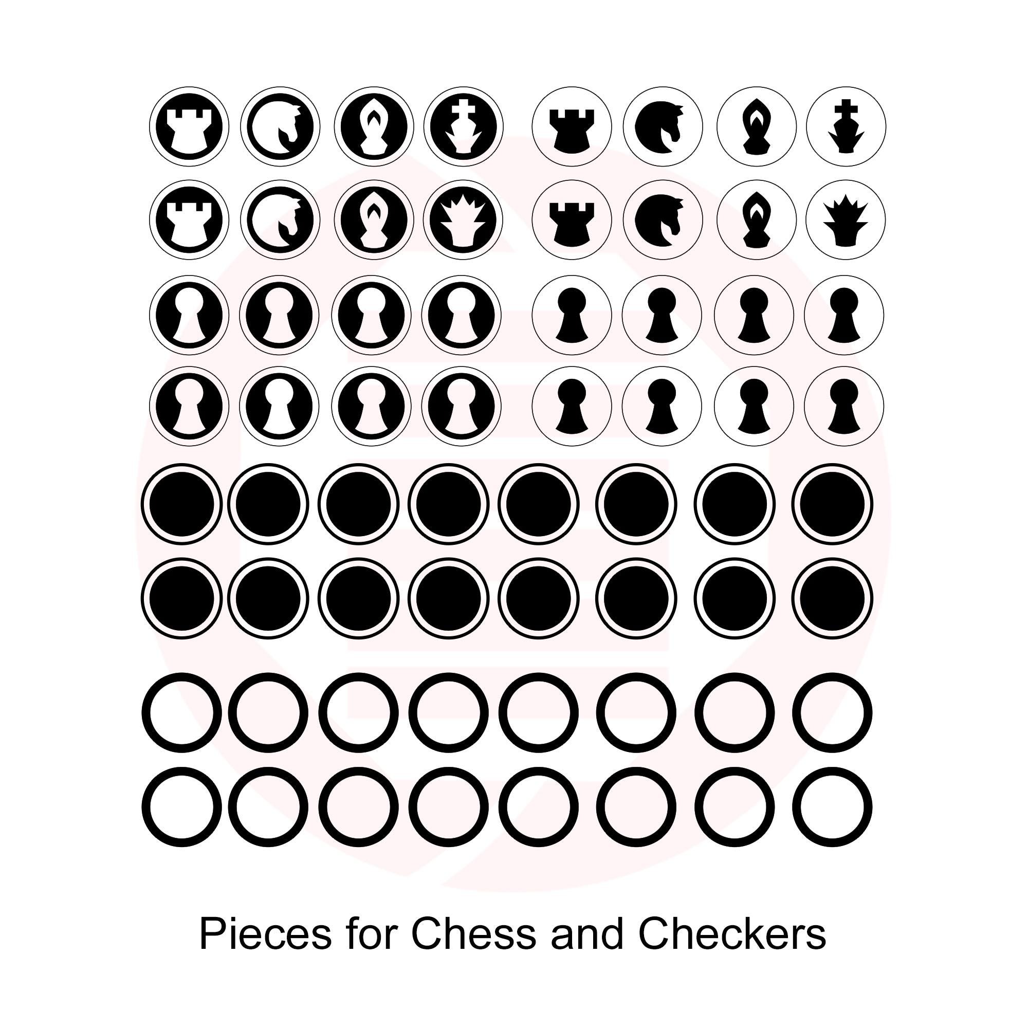 Printable Chess Board Game Template Checkers Digital Download - Etsy