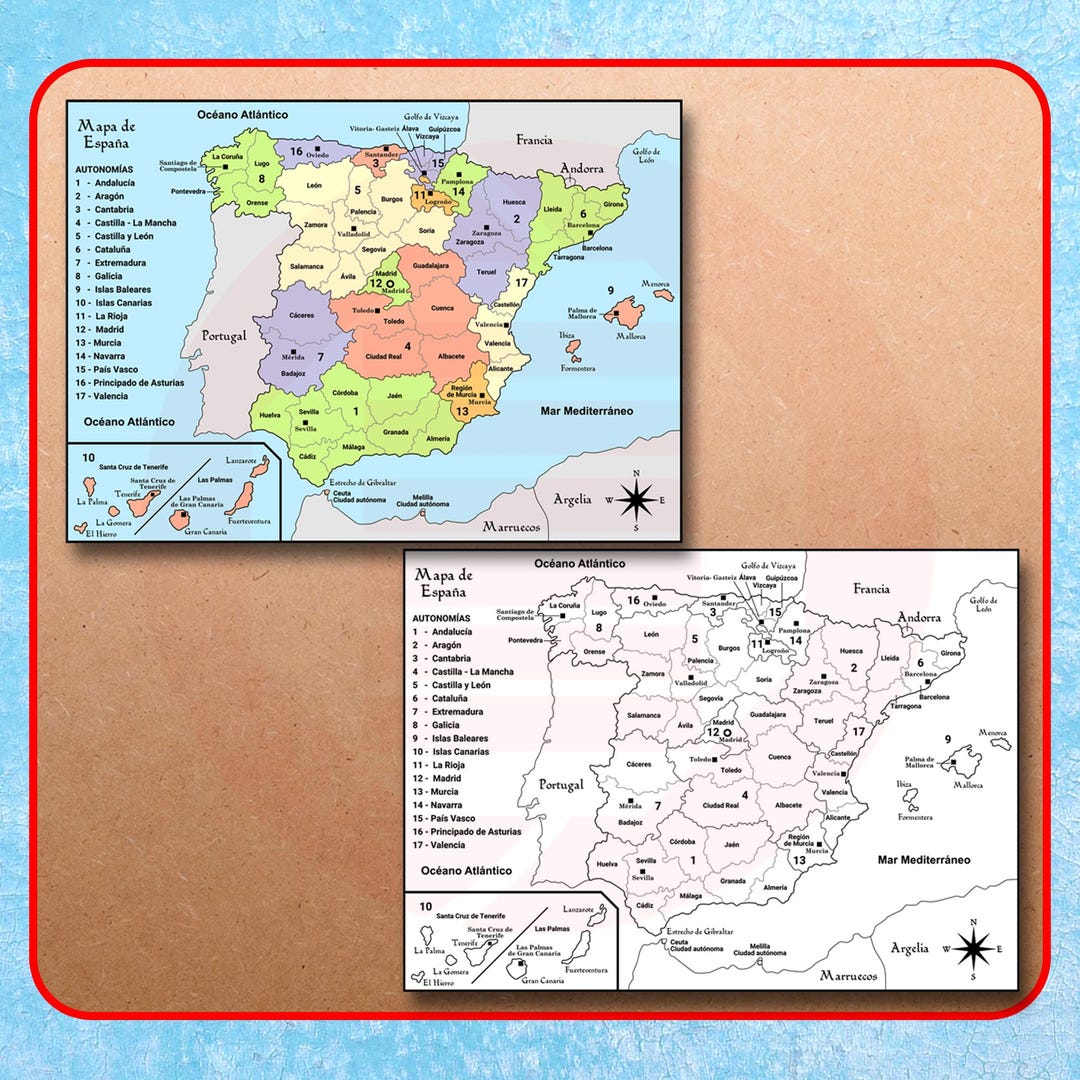 Printable Spain Map Travel Map - Il 1080xN.6714256883 Pqzs 