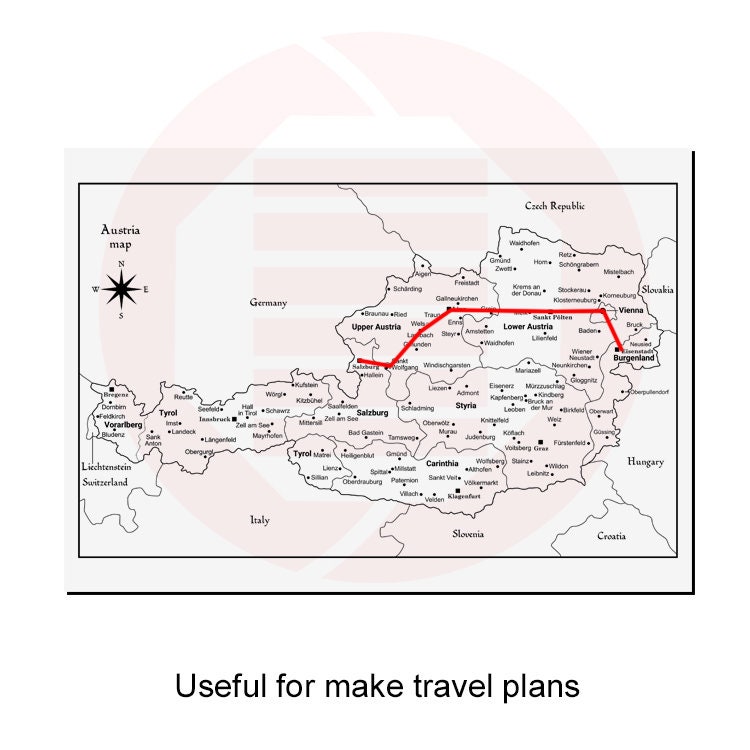 Printable Political Map Of Austria Blank Map Of The Federal States Of