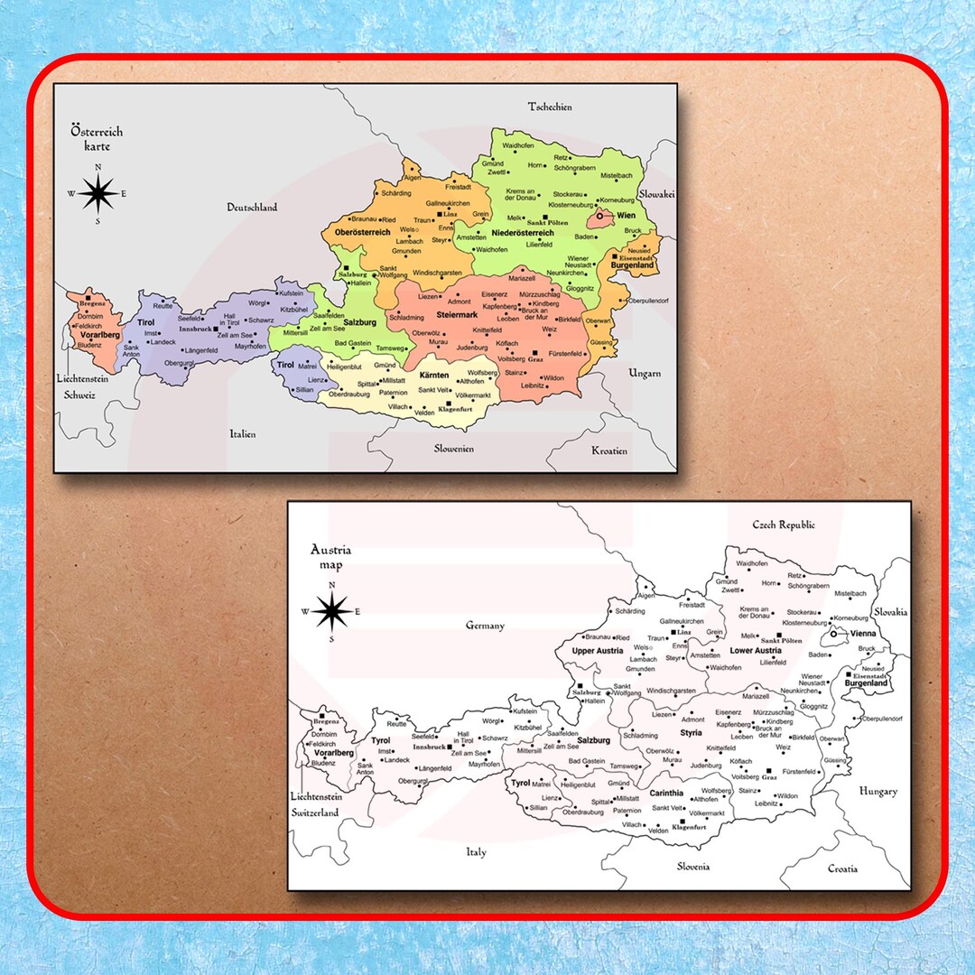 Printable Austria Map Austria Travel Map Plans Austria Political Map ...