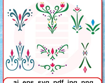 Elsa Anna dress girl shirt SVG vector cut files printable clipart themed party diy costume girls cosplay template Bodice coronation download