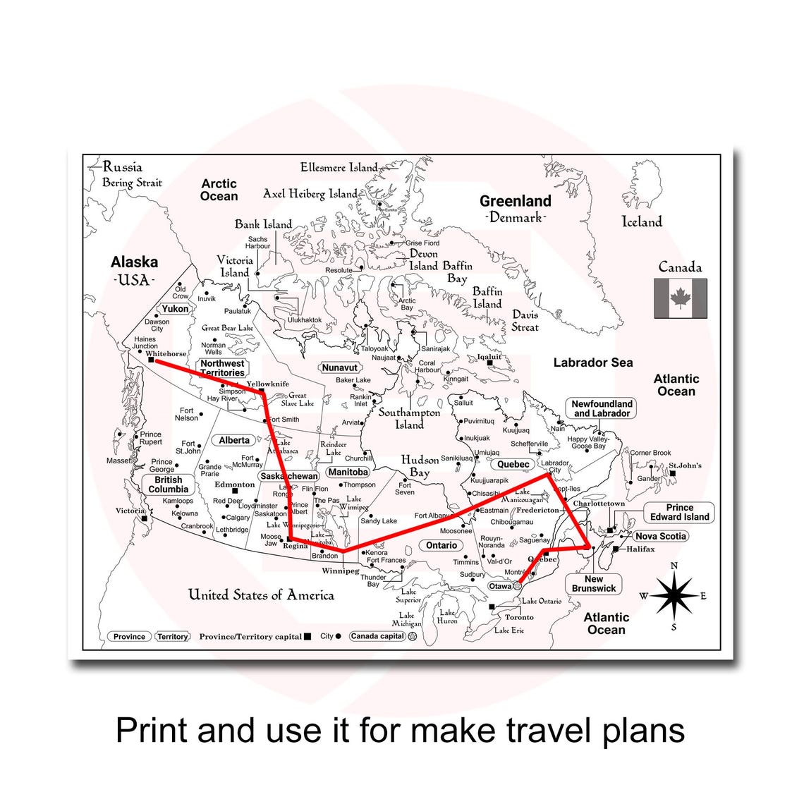 Canada Political Map Print Provinces and Cities Travel Plans School ...