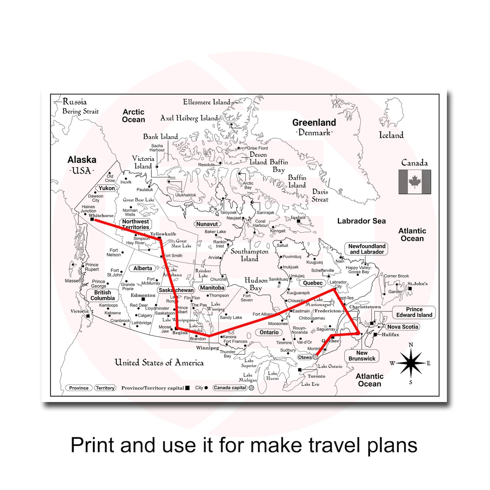 Canada Political Map Print Provinces and Cities Travel Plans School ...