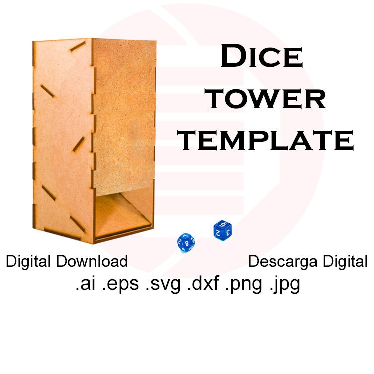 laser cut glowforge svg dice tower vector dice tower file etsy israel