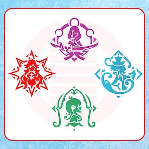 Genshin constellation SVG clipart cut files Mavuika Raiden Furina symbol design instant digital download