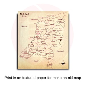Printable the Netherlands Map Nederland Kaart Study Map Travel Map Home ...