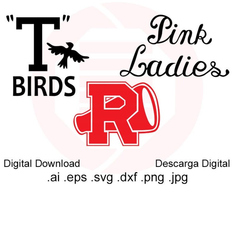 Grease SVG Pink Ladies T BIRDS Rydell High descarga digital Etsy