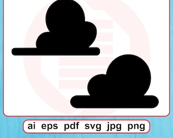 Imágenes prediseñadas SVG de nube esponjosa, archivos de corte Cricut, vinilo decorativo para pared, guardería, descarga digital