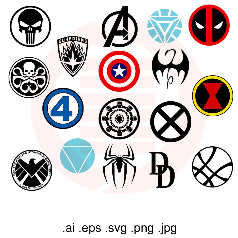 Download Superhero hero SVG logo vector printable clipart squad symbols