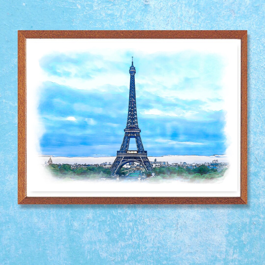 Eiffel Tower Digital Print Painting Artwork Printable Paris Printable ...