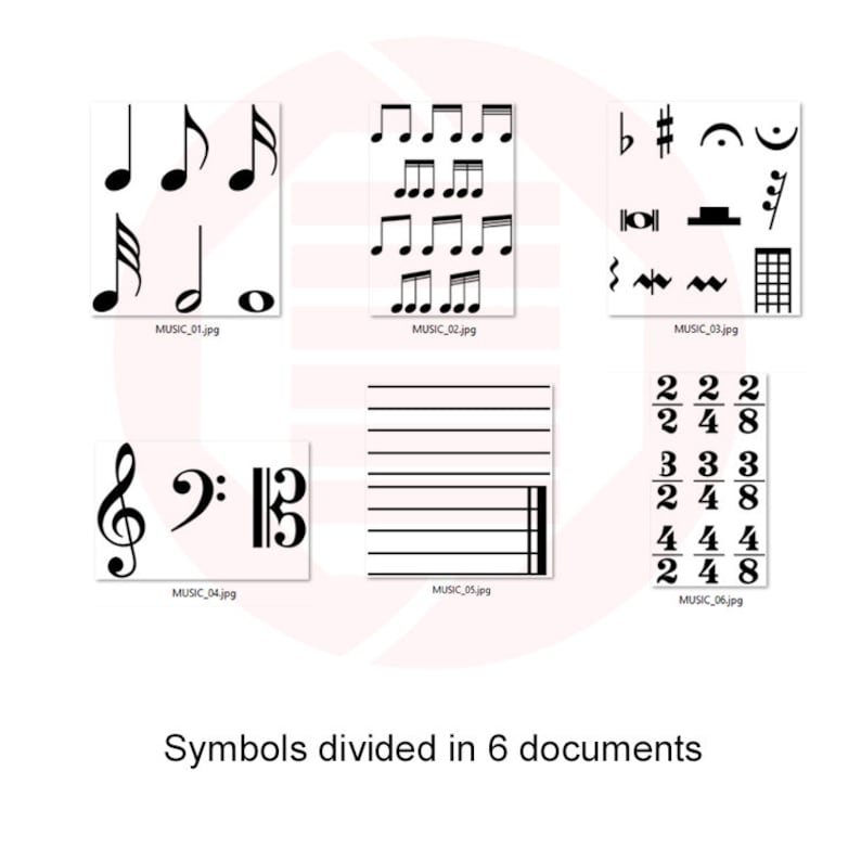 Printable Music Symbols SVG Musical Notes Blank Paper Sheets - Etsy