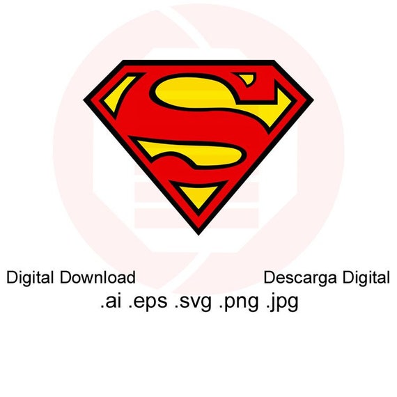 Superman Symbol Svg Superhero Svg Vector Clipart Printable Etsy