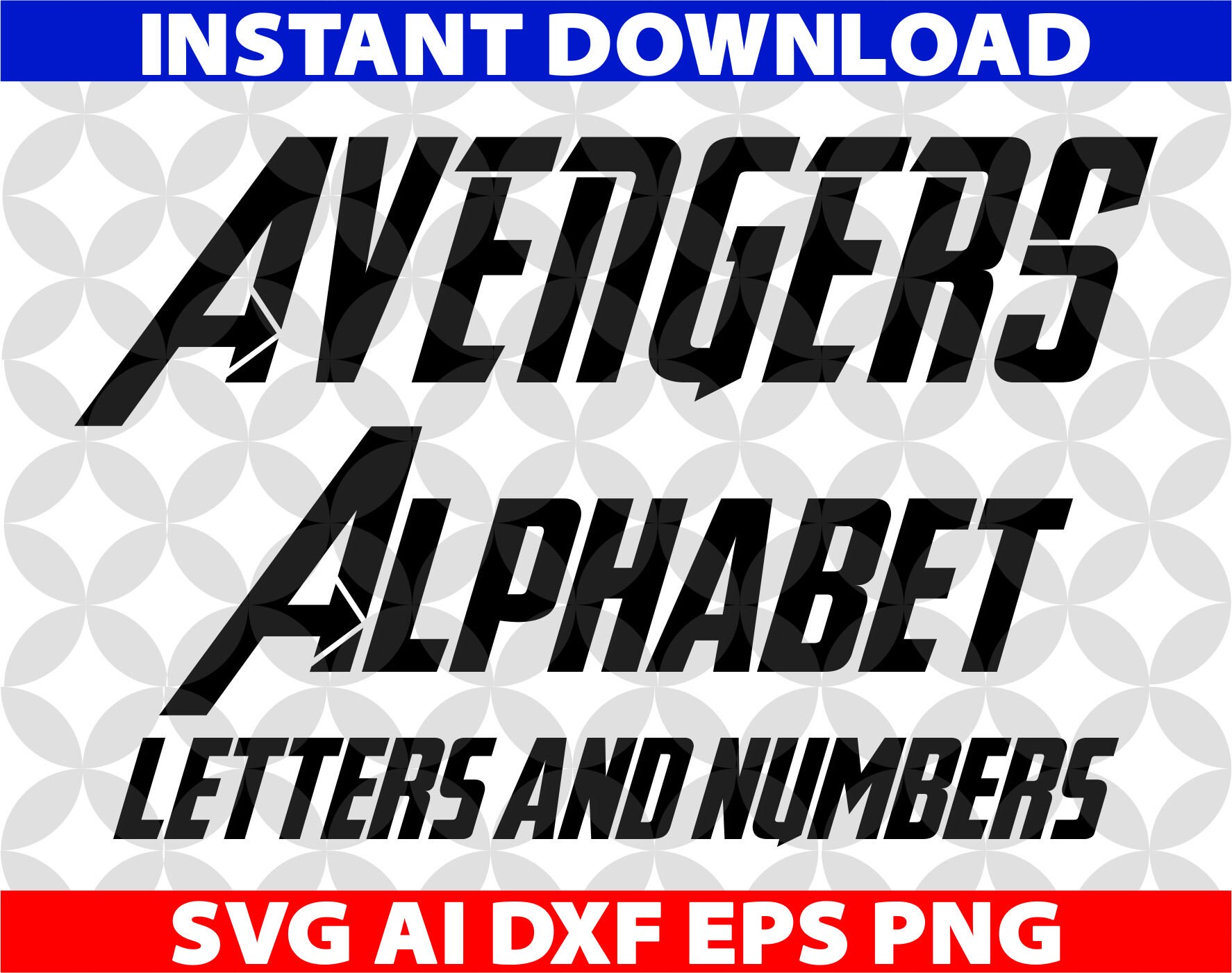 Avengers Letters SVG Eps Ai Dxf Png Monogran Silhouete Cricut Etsy