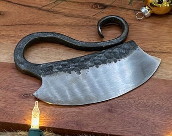 Hand Forged Herb Chopper | Ulu Style Chopper, Herbalist Chopper, Herbalism Tool