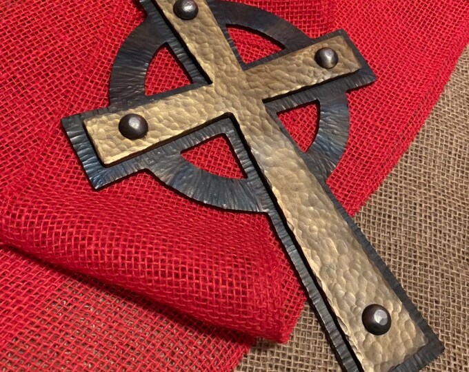 Hammer Textured Steel Cross | Celtic Cross, Iron Cross, Hand Forged Cross, Blacksmith Made, Blacksmith Forged, Cross Wall Art