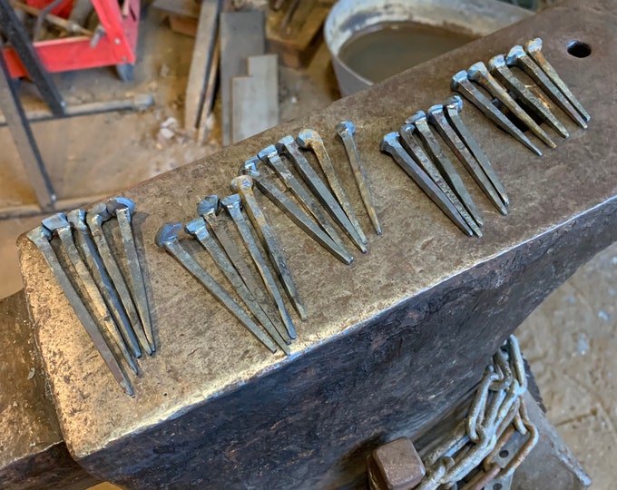 Hand Forged Nails, Lot of 5