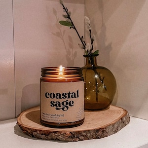 Coastal Sage Candle. Earthy Candle. Woodsy Candle.