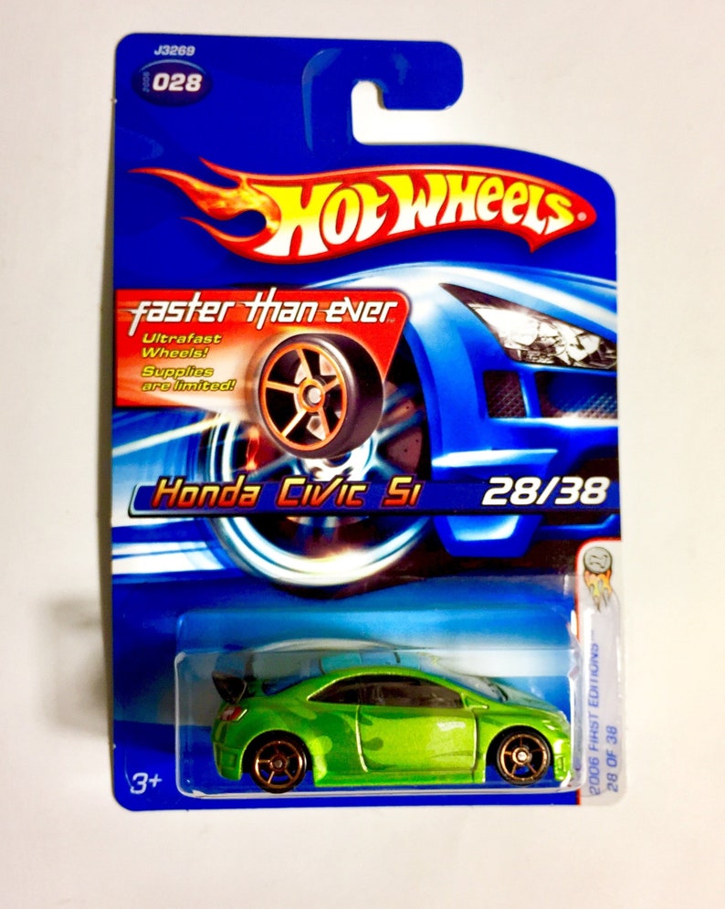 Hot Wheels Honda Civic SI Green 28 Gold OH5 Wheels First Etsy