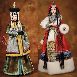 Chinese Mongolia and Tibet Style Doll Clothing Only for 1/6 Scale Doll(30cm) / Art / Decoration / Guarantee authentic