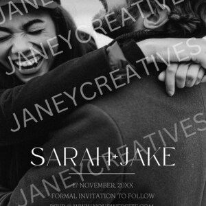Jeu de Save The Date de mariage noir et blanc. Enregistrez la date/RSVP, l'invitation et la page de détails - Téléchargement numérique. Personnalisable !