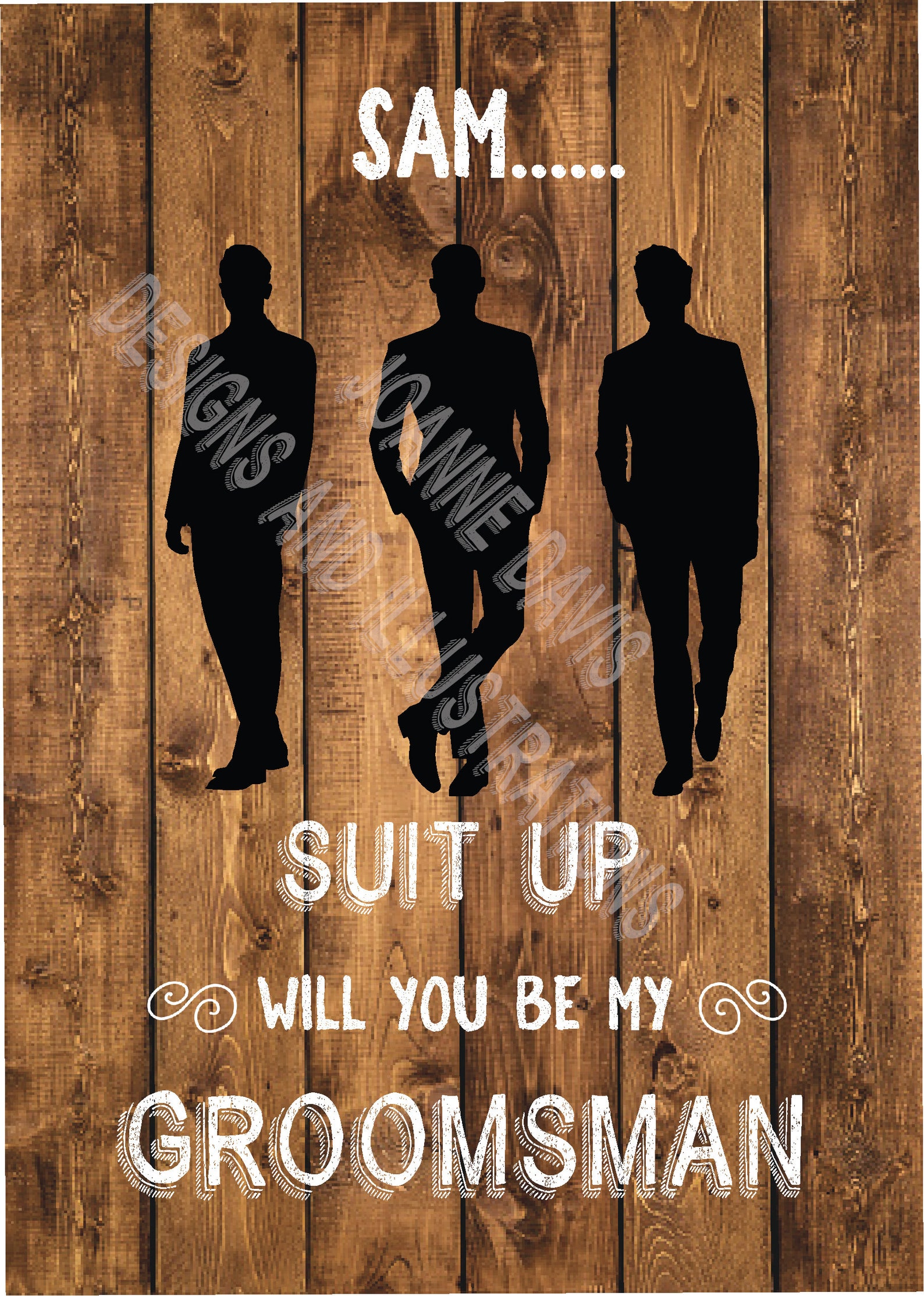 Printable Best Man &amp; Groomsman Proposals Invitations Rustic | Etsy
