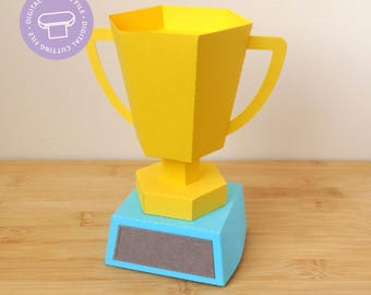 DIY Trophy Favor Gift Box | Soccer, Father's Day, Mother's Day, Championship, Olimpics   | SVG Cut File |  Silhouette, Cricut and PDF File |