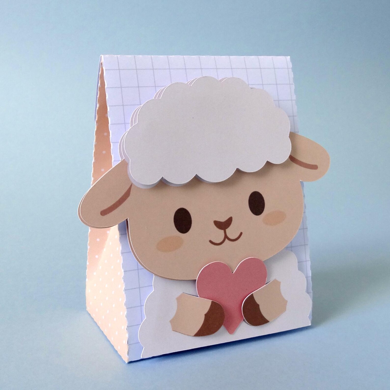 DIY Printable Easter Cute Lamb Bag | Favor Box for Easter Egg Hunt ...