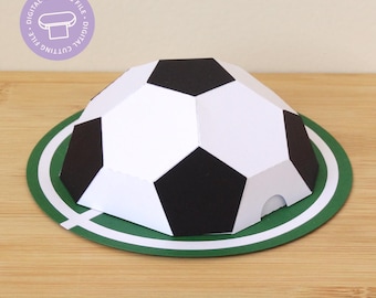 Caja de regalo DIY para fiestas de fútbol | Caja de regalo con forma de media pelota de fútbol | Archivo de corte SVG | Archivo Silhouette, Cricut y PDF |