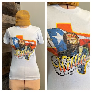 1984 Vintage Deadstock Willie Nelson Tour Tee | NOS Vintage | Austin Texas | Country Music Legend Vintage Shirt | Size XS SMALL