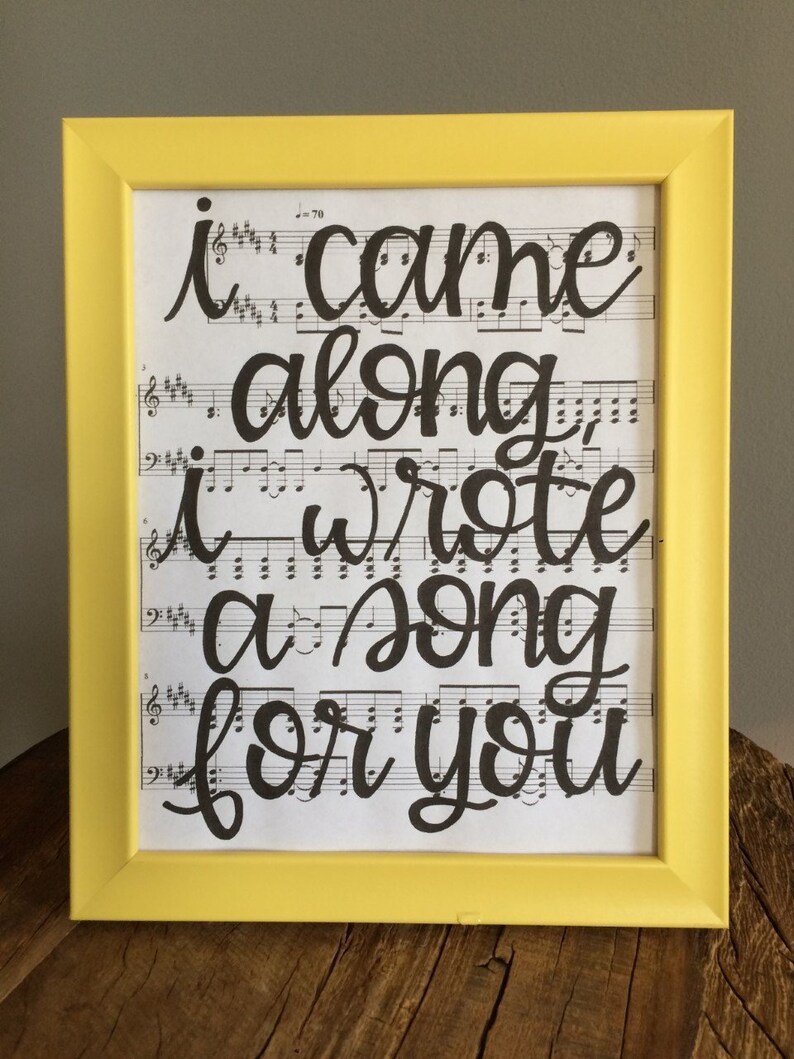 Coldplay S Yellow Framed Lyrics Etsy