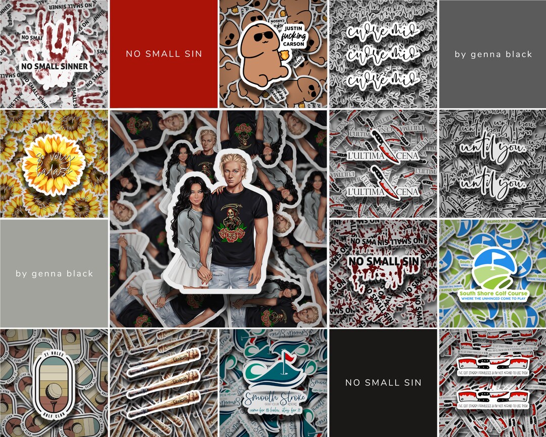 NO SMALL SIN Sticker Pack | Book Sticker - Genna Black - Beck and Tk ...