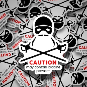 MAY CONTAIN IOCAINE accessories | princess bride - westley - man in black - vizzini - funny stickers - funny mugs