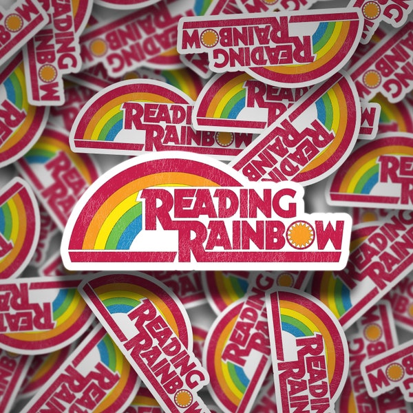DISTRESSED READING RAINBOW accessories | rainbow books sticker - reading rainbow - book gifts - i love reading - reading books - book nerd