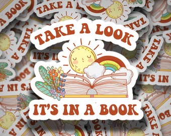 TAKE A LOOK it's in a book accessories | rainbow books sticker - reading rainbow - book gifts - i love reading - reading books - book nerd