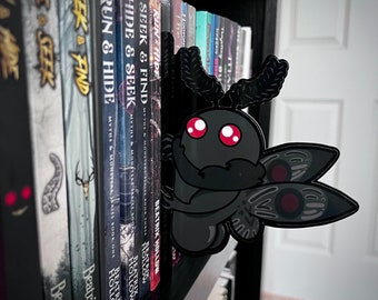 MOTHMAN bookshelf silhouette | moth man book shelf decor - monster romance book decor - unique - book shelf silhouette - bookish decor